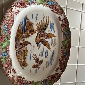 Brown and Blue Ornate Serveware Platter